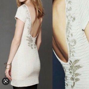 NWT Free People Shimmery Champagne Beaded Dress